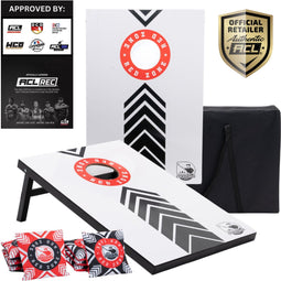 Wicked Wood Games - Cornhole Set "Red Zone" - 2 Cornhole boards 90x60 cm - 8 zakjes