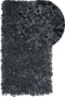 MUT - Shaggy vloerkleed - Zwart - 80 x 150 cm - Leer