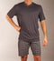 Schiesser Heren Shortama - Korte broek - V-hals - Antraciet - Maat L