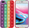 iMoshion Hoesje Geschikt voor iPhone 8 Plus / 7 Plus Hoesje Siliconen - iMoshion Pop It Fidget Toy - Pop It hoesje - Rainbow