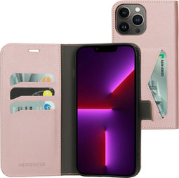 Mobiparts Classic Wallet Case - Flip Cover - Ruimte voor pasjes - Roze (iPhone 13 Pro Max)