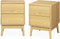 sweeek - Nachtkastje, houtdecor, twee laden - dune