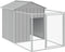 vidaXL - Hondenhok - met - dak - 117x405x123 - cm - staal - lichtgrijs