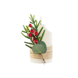 Kaars LED DKD Home Decor Wit 7 x 7 x 12 cm (AA)