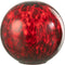 J-Line decoratie Bal Gevlekt - glas - rood/zwart - LED lichtjes