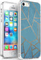 imoshion Hoesje Geschikt voor iPhone SE (2016) / 5 / 5s Hoesje Siliconen - imoshion Design hoesje - Blauw / Meerkleurig / Goud / Blue Graphic