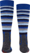 FALKE SK2 Stripes - Skisokken kinderen - Warm dik wol - Blauw (maat 35-38)