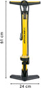 Dunlop Fietspomp - Staande Pomp met Drukmeter - Geschikt voor Presta Dunlop en Schrader Ventiel - Geel