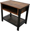 Nachtkastje bijzettafel Stoer - industrieel vintage - 55 cm hoog - zwart metaal bruin hout