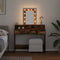 vidaXL - Kaptafel - met - LED-verlichting - - - Gerookt - Eiken - 100x41x140 - cm