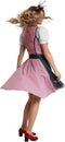 dressforfun Mini-Dirndl Berchtesgaden model 2 XXL - verkleedkleding met vetersluiting en borduursel - rood/wit