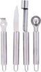 alpina Fruitsnijset - Set van 4 Stuks - Schiller/ Fruitsnijder/ Appelboor/ Meloenboor - RVS