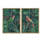 Schilderij Home ESPRIT Groen Papegaai Tropisch 50 x 2,8 x 70 cm (2 Stuks)