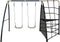 AXI Speeltoestel met Dubbele Schommel en Klimrek in Antraciet/Créme - Metaal - Incl. grondankers - Schommelset met dubbele schommel & klimnet