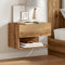 vidaXL - Nachtkastje - wandgemonteerd - arisanaal - eikenkleur