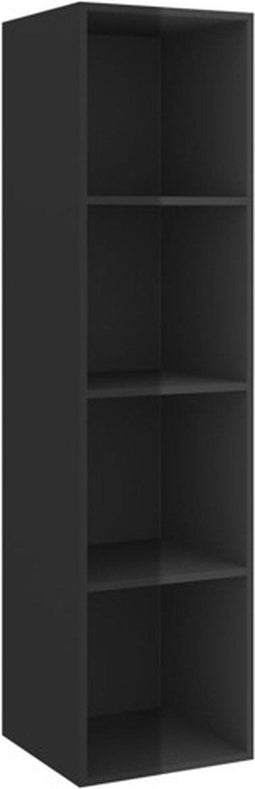 vidaXL - Tv-wandmeubel - 37x37x142,5 - cm - bewerkt - hout - hoogglans - zwart