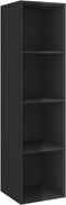 vidaXL - Tv-wandmeubel - 37x37x142,5 - cm - bewerkt - hout - hoogglans - zwart