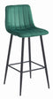 Barkruk met rugleuning - 2 stuks - donkergroen - fluweel