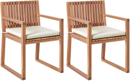 SASSARI PREMIUM - Tuinstoel set van 2 - Lichtbruin/Taupe - Acaciahout