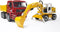 Bruder 2751 - MAN vrachtwagen - Liebherr kraan - Geel Wit Rood