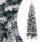 vidaXL - Kunstkerstboom - met - sneeuw - smal - 150 - cm - PVC - groen