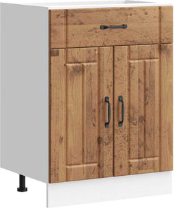vidaXL - Keuken - onderkast - Lucca - bewerkt - hout - oud - houtkleurig