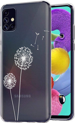 iMoshion Hoesje Geschikt voor Samsung Galaxy A51 Hoesje Siliconen - iMoshion Design hoesje - Wit / Transparant / Dandelion