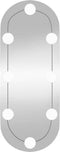 vidaXL - Wandspiegel - met - LED's - ovaal - 20x50 - cm - glas