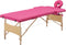 vidaXL - Massagetafel - inklapbaar - 2 - zones - hout - roze