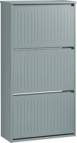 SoBuy FSR165-H-HG - Schoenenkast - 3 Flappen en Schoenenrek - Grijs