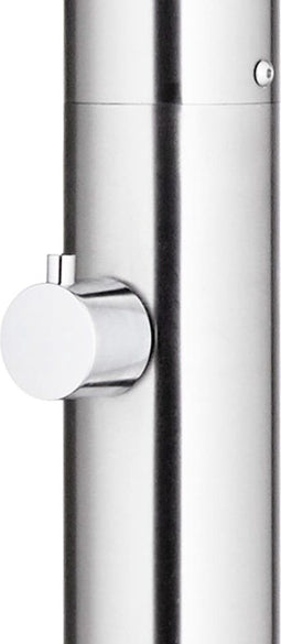 vidaXL Buitendouche met bruine basis 220 cm roestvrij staal