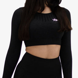 FORZA NAADLOZE CROP TOP - Korte model - Ademend - Zwart