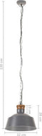 vidaXL Hanglamp industrieel E27 32 cm grijs