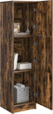 vidaXL - Hoogkast - Gerookt - Eiken - 31,5x32x124 - cm - Gelaagd - Hout