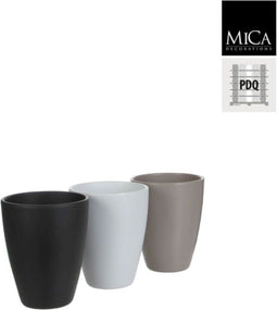 5 stuks - Mica Decorations - Bloempot Tusca pot rond mat 3 assorti...