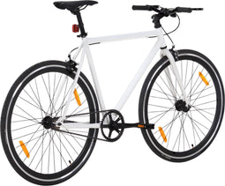 vidaXL - Fiets - met - vaste - versnelling - 700 - c - 55 - cm - wit - en - zwart