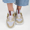 PS Poelman Year - Dames Leren Chunky Runner Sneaker - Beige Kaki Groen - Maat 38