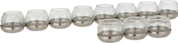 J-Line Theelichthouder 8 Bol Craquele Glas/Stainless Steel Zilver