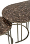 J-Line salontafel - metaal - zilver/bruin - set van 3