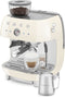 Smeg EGF03CREU - Espressomachine met bonenmaler - 19 bar druk - Crème