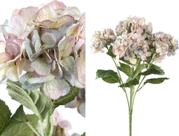 PTMD Hydrangea Flower Hortensia Kunststruik - 43x40x58 cm - Lichtblauw