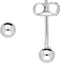 Glowoorknoppen - 106.0121.03 - Oorknopjes - Bol - Ø3 mm - Zilver