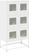 vidaXL - Hoge - kast - 68x39x123 - cm - staal - wit