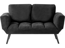 BREKKE - Slaapbank - Zwart - Polyester