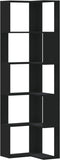 vidaXL - Boekenkast - 5-laags - hoek - 50x50x179 - cm - bewerkt - hout - zwart