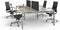 Hoogte verstelbare Bench werkplek Kubus breed 480CM bladkleur Ahorn framekleur Wit (RAL9010) aantal werkplekken 6