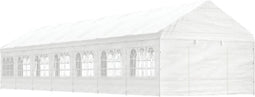 vidaXL - Prieel - met - dak - 15,61x4,08x3,22 - m - polyetheen - wit