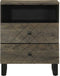 vidaXL - Nachtkastje - 50x33x62 - cm - massief - mangohout - zwart