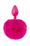 Sweet Caress - Buttplug met Ponpon - Fushia - 3cm Diameter
