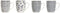 Set van 4 mokken Home ESPRIT Blauw Wit Porselein 340 ml